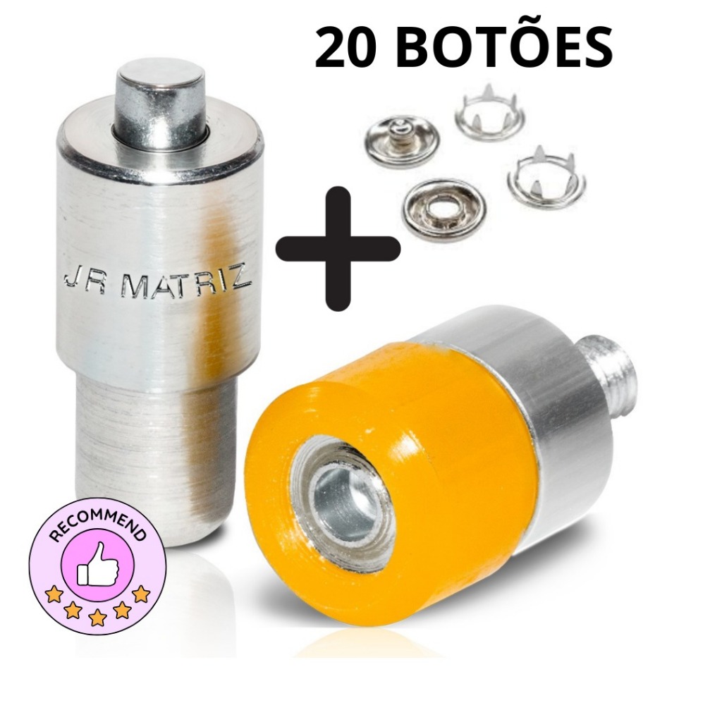 mamaさん専用 Kit Matriz + 20 Botões Pressão Tic Tac de Metal 35/38 - Body Roupa