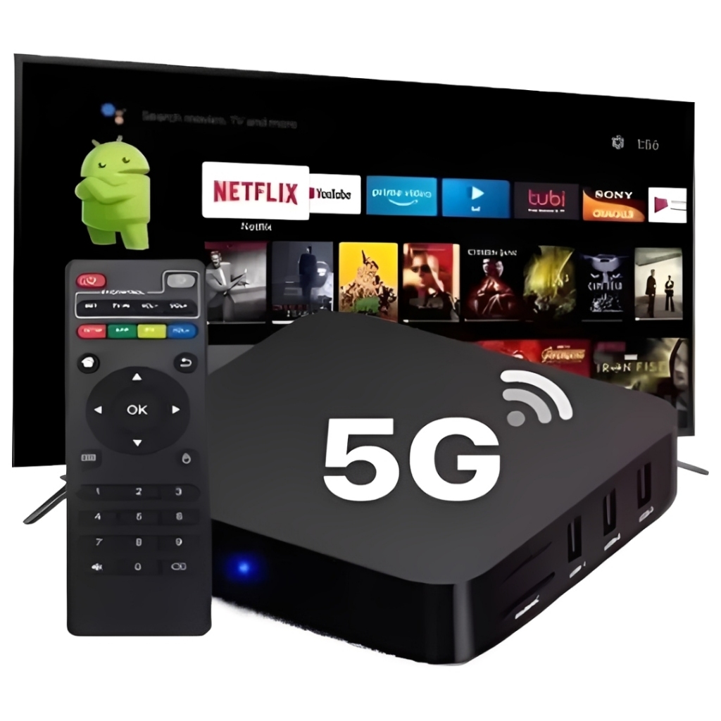 Smart TV Box 4K Conversor Android Wi-Fi 5G