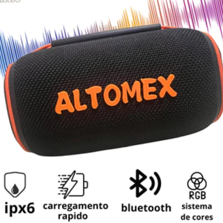 ALTOMEX Caixa De Som Bluetooth Resistente a Água 15W Com Alto Falante Duplo e Luz RGB AL-9992 em Oferta na Shopee
