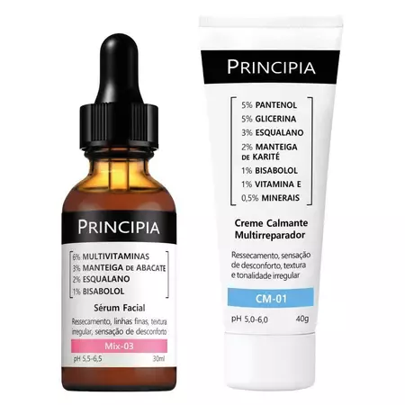 Principia Kit Pele Perfeita c/ Sérum MIX-03 + Creme Calmante Multirreparador CM-01