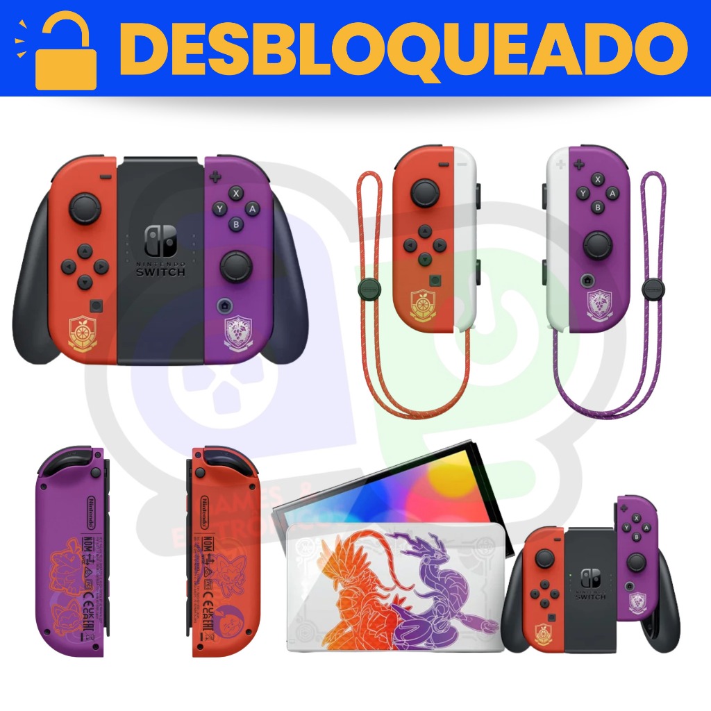 Nintendo Switch Oled Desbloqueado Novo Pokémon Scarlet & Violet