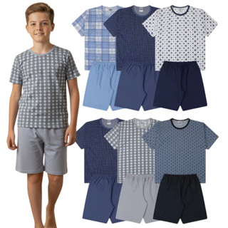 Kit Pijama Infanto Juvenil Menino | Pijama Infantojuvenil Tam 2 ao 16 | pijama infanto juvenil Verão Sortido em Oferta na Shopee