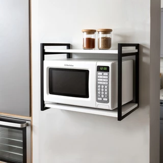 Suporte De Micro-ondas Forno Eletrico air fryer Porta Tempeiros Industrial Multiuso 2 Prateleiras Aço Reforçado Cozinha em Oferta na Shopee