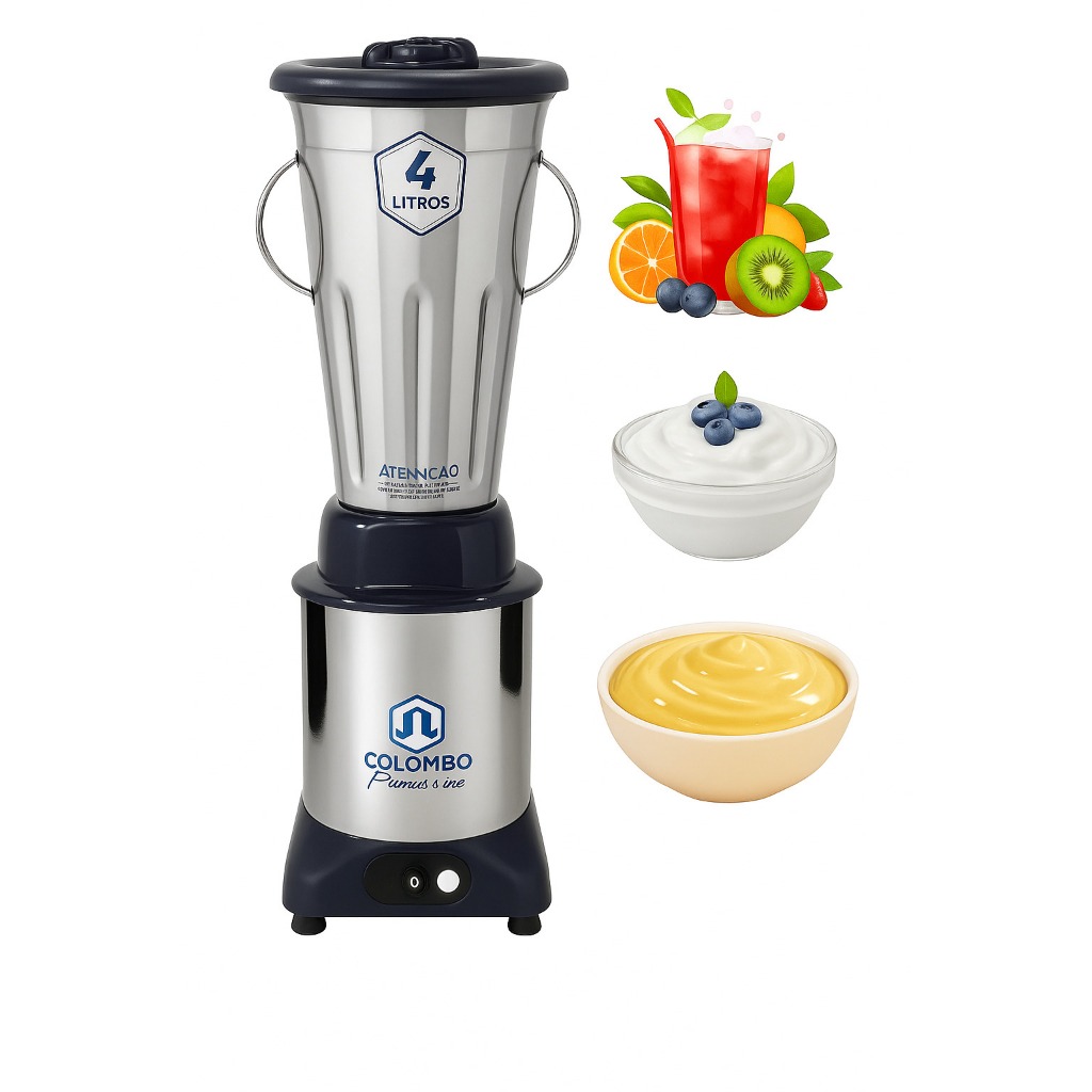 Liquidificador Industrial Inox 4L 800W | Baixa Rotação Refor