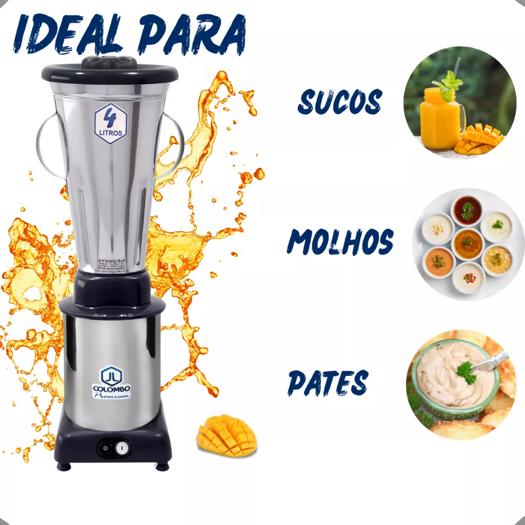 Liquidificador Alta Rotação 4L Industrial – Resistente Efici