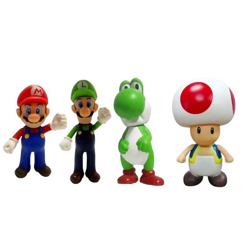 Kit Bonecos Super Mario 4 Peças – Mario Luigi Yoshi Cogumelo – Brinquedo Infantil em Oferta na Shopee