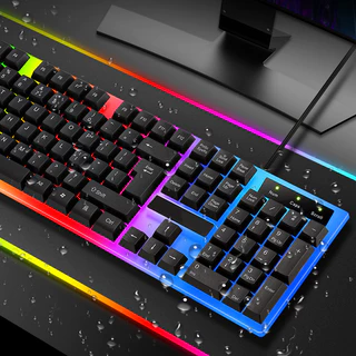 Kit Gamer Teclado Semi Mecânico RGB /Mouse 3200 DPI LED USB PC e Notebook Jogos e Trabalho H8