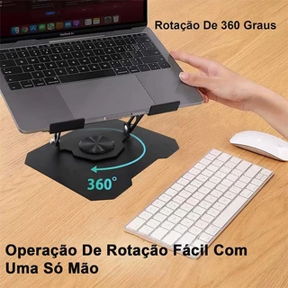 Suporte de Metal Ajustável Para Notebook Pad 10 Ate 17" Giratória de 360° Estabilizar