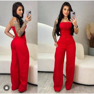 Conjunto Social TOMARA QUE CAIA CALÇA PANTALONA Alfaiataria Feminino bom Festas, Eventos e Encontros