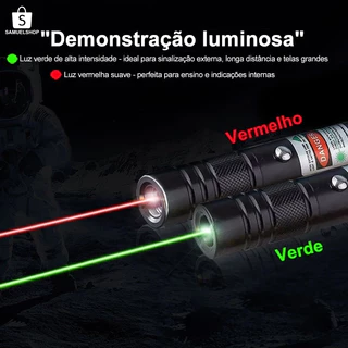 Caneta Laser Verde Recarregável | Pointer com Bateria e Chave de Segurança | Alta Visibilidade #Laser 303