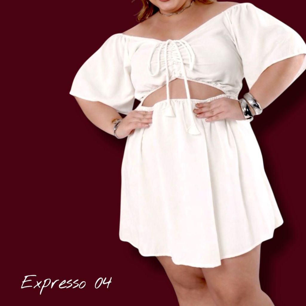 Vestido Plus Size Ciganinha Com Amarração Zaire Feminino | Shopee