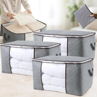Caixa Saco Organizador Cobertor Casaco Guarda Roupa Ecológico Anti-Poeira Umidade Insetos Multiuso em Oferta na Shopee