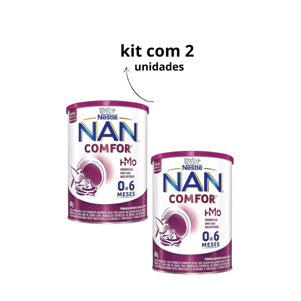 Kit 2 latas leite NAN de 0 a 6 meses de 800g cada | Shopee Brasil