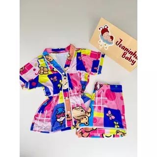 Pijama Infantil Americano Manga Curta Ursinho Bob Goodies em Oferta na Shopee