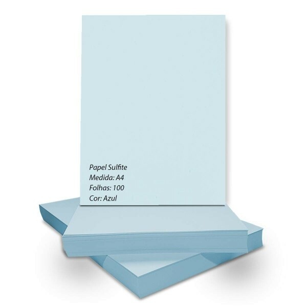 Papel Sulfite A4 Azul – 75g (100 Folhas) | Shopee Brasil