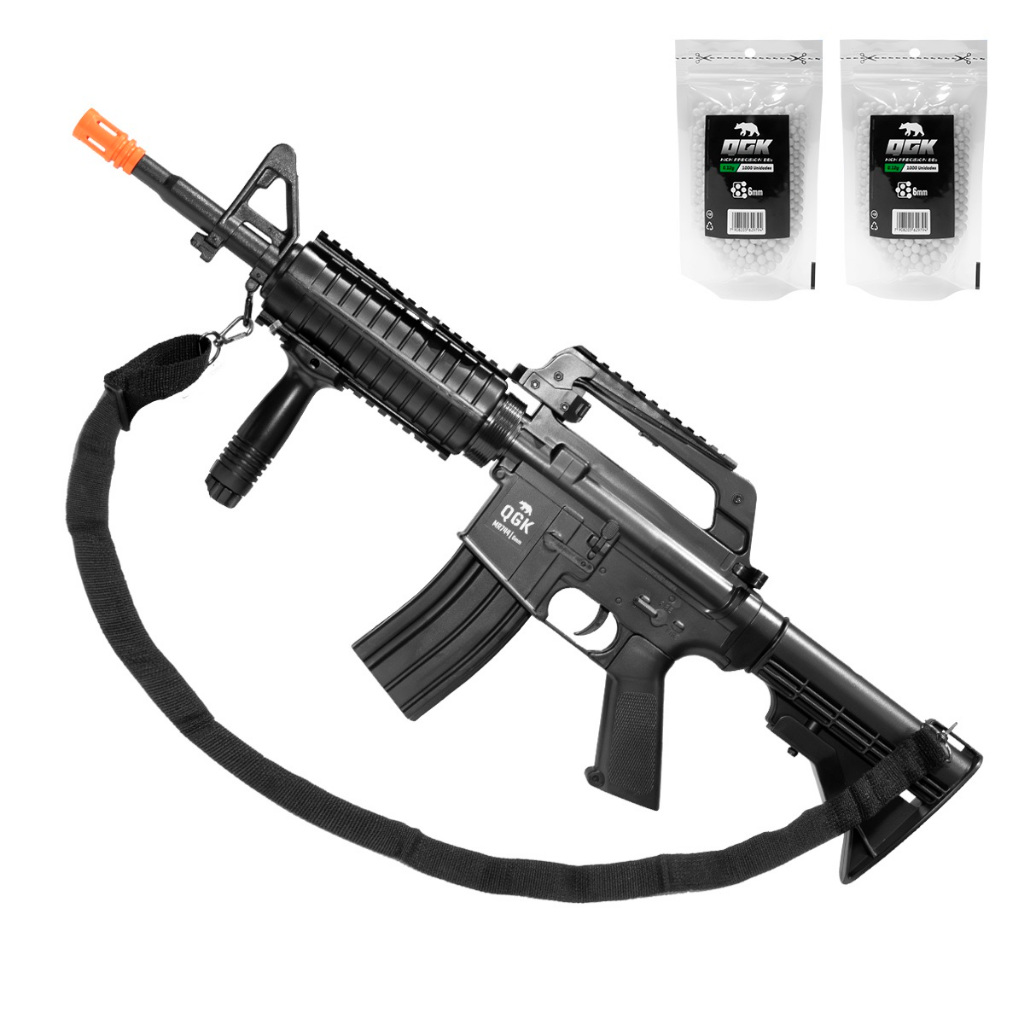RIFLE AIRSOFT AIRGUN M4 SPRING MR744 QGK 6MM+2000BBs | Shopee Brasil