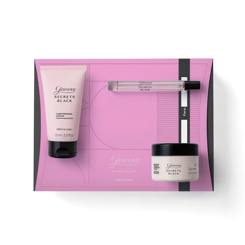 Kit Glamour Secrets Black Feminino O Boticário em Oferta na Shopee