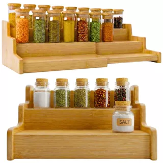 Porta Temperos Em Bambu Rack Organizador 3 Andares Ecoeden