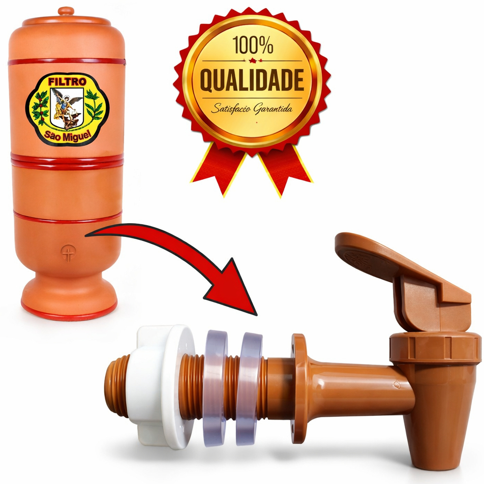 Torneira Marrom Para Filtro De Barro Toque Marrom Universal | Shopee Brasil