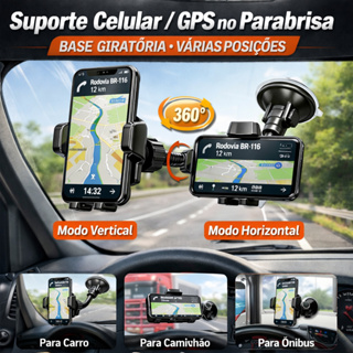 suporte de celular gps B-max BMG-07 automotivo veiculo parabrisa caminhao onibus com trava ventosa fixacao