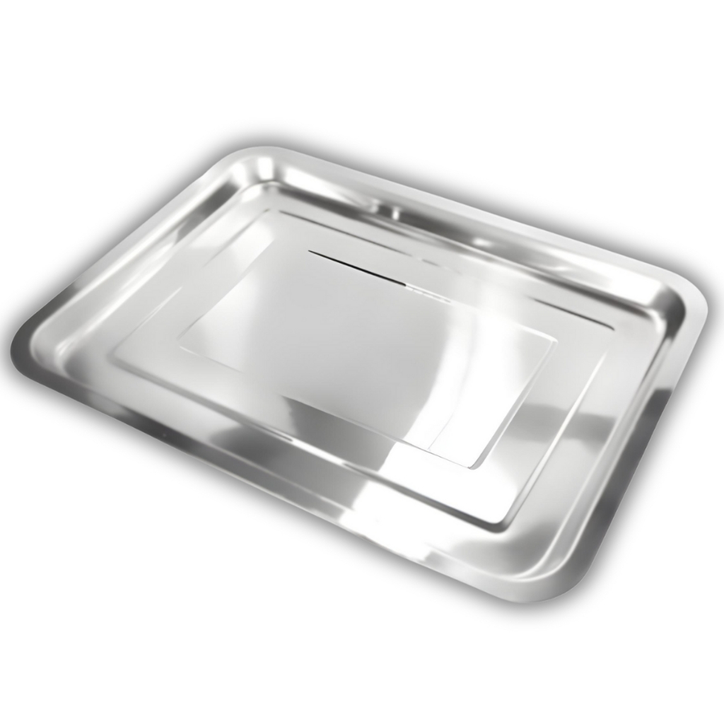 Bandeja Retangular em Aço Inox 32x22cm Para Acomodar e Servir Bebidas ...