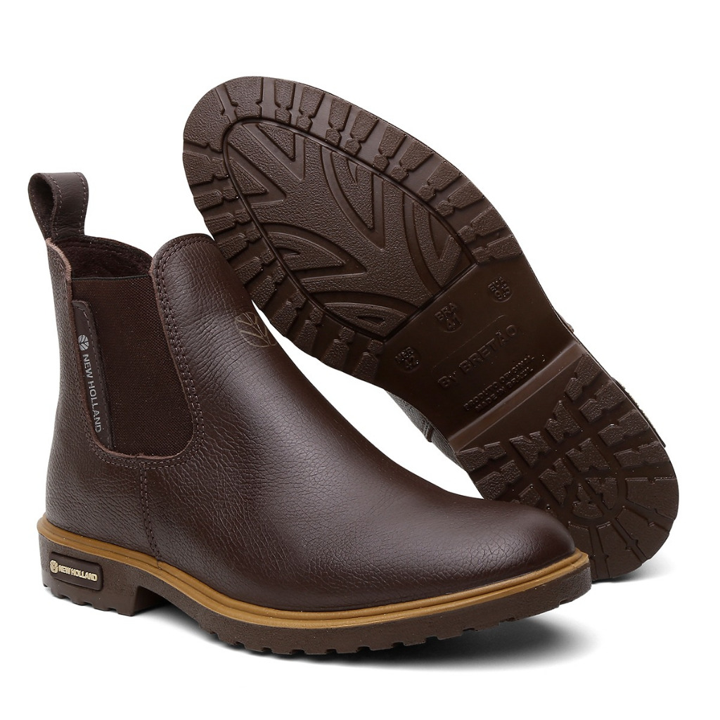 Botina Bota Sapatão New Holland Original Nh2535 Café | Shopee Brasil