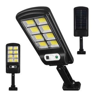 Luminária Solar Poste Rua Refletor Sensor Movimento Com controle em Oferta na Shopee