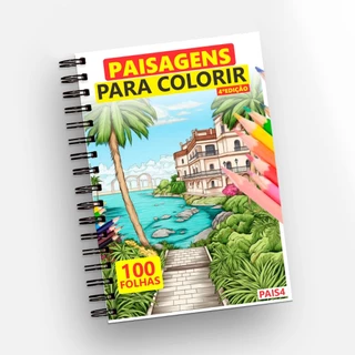 Livro de colorir Paisagem 100 desenhos em Oferta na Shopee