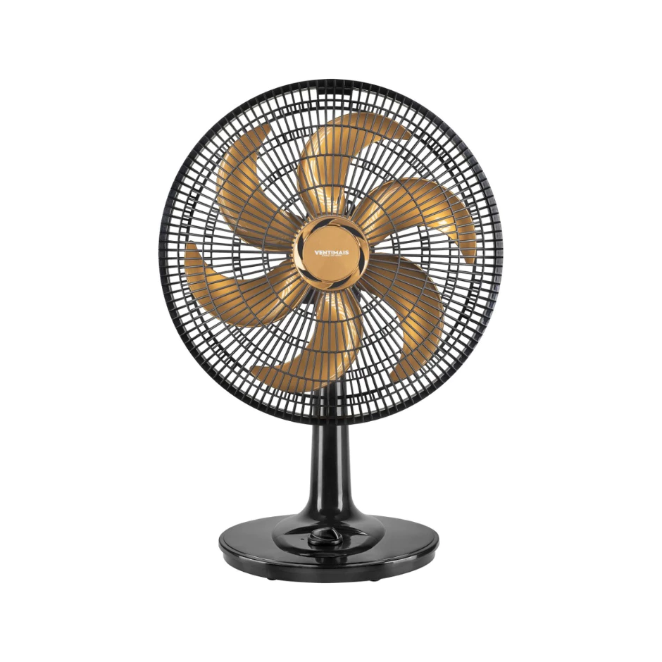Ventilador Tufão Mesa Ventimais 40 Cm Turbo 3 Velocidades Preto e Bronze 6 pás 127V 80W Inclinável Regulável
