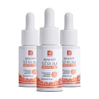 Kit 3 Sérum Renovit Vitamina C Pura Pele Sedosa Toque Seco Natuflores 30ml em Oferta na Shopee