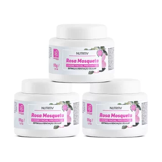 Kit 3x Nutritiv Creme Facial Preventivo Rosa Mosqueta 55g Regenera e Fortalece Natuflores em Oferta na Shopee