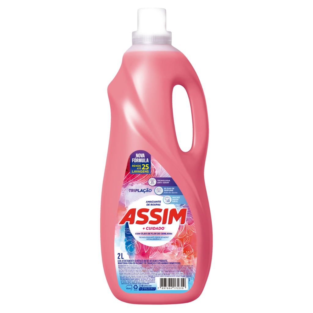 Amaciante Assim Triplação + Cuidado Rosa 2L | Shopee Brasil