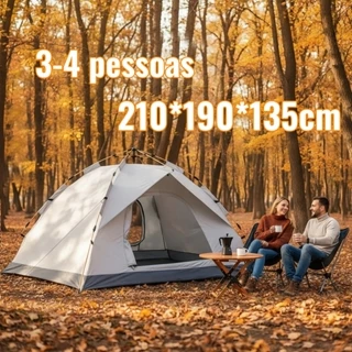 Tenda de Camping Automática para 3-4 Pessoas | Impermeável, Resistente ao Sol e Dobrável,Anti-insetos em Oferta na Shopee