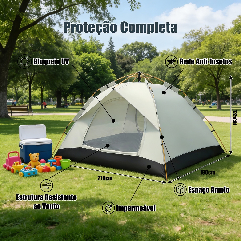 Barraca de Camping Familiar | Proteção UV 50+， Impermeável e Anti ...