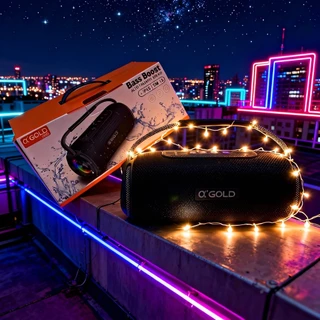 Caixa de Som Bluetooth Versátil Resistente a Água 60W Alto Falante Duplo Luz RGB A'gold Original SM-15 em Oferta na Shopee