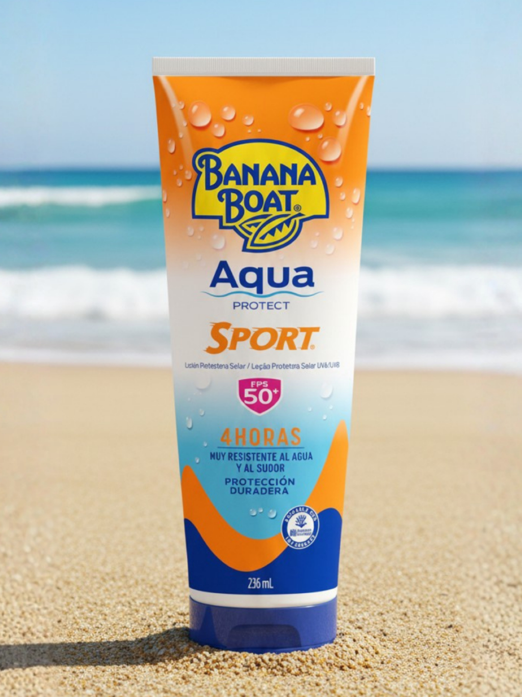 Protetor Solar FPS 50 236ml Banana Boat Aqua Sport Resistente à Água ...