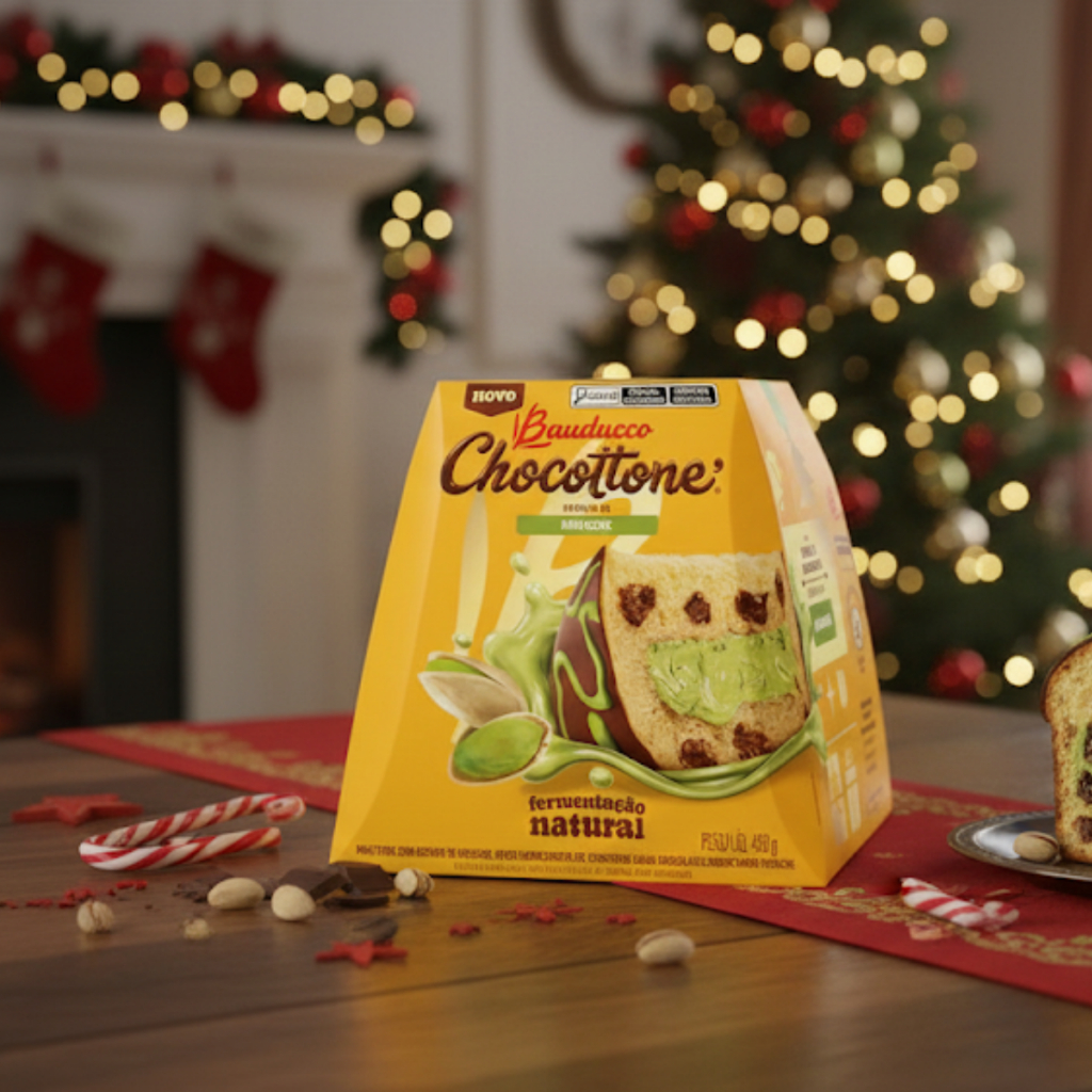 Chocottone Bauducco Pistache 450g Edição Especial Natal 2025 Panetone ...