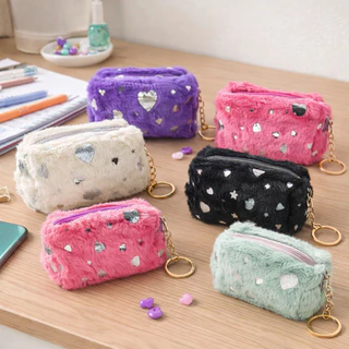Mini Porta Moeda Necessaire Feminino de Pelucia chaveiro em Oferta na Shopee