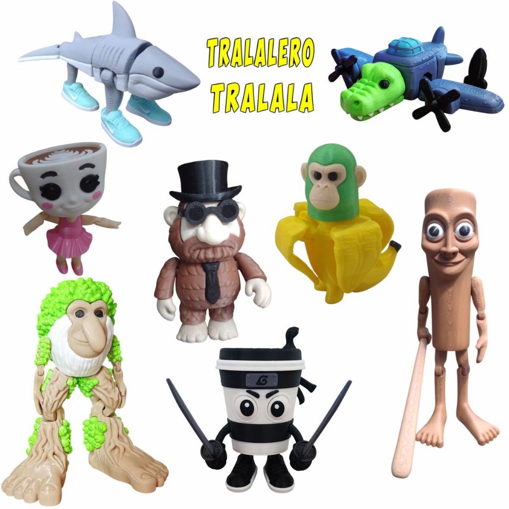Kits de Bonecos Articulados Colecionáveis Tralalero Tralalá - Brainrot ...