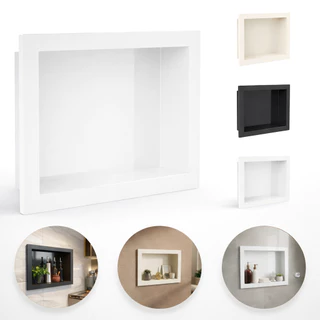 Nicho de Parede Para Banheiro Cozinha Embutir Sala Escritório Quarto Porta Shampoo Resistente Brilhoso 30x40cm em Oferta na Shopee