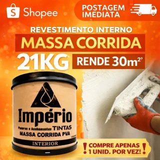 Revestimento Premium Massa Corrida 21kg Acabamento Nivelador Fácil Aplicação Interior parede branca