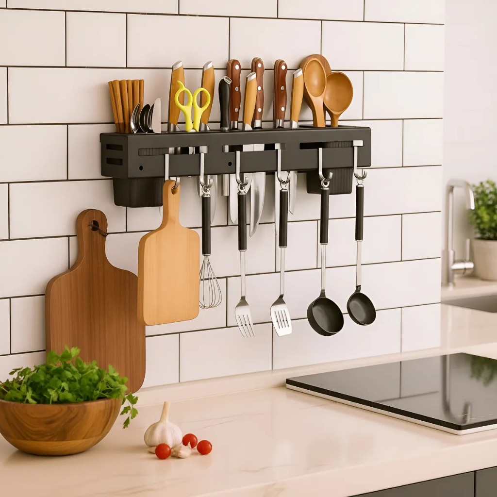 Suporte Faca Talher Porta Utensilio Gancho Fixar Parede 50cm | Shopee ...