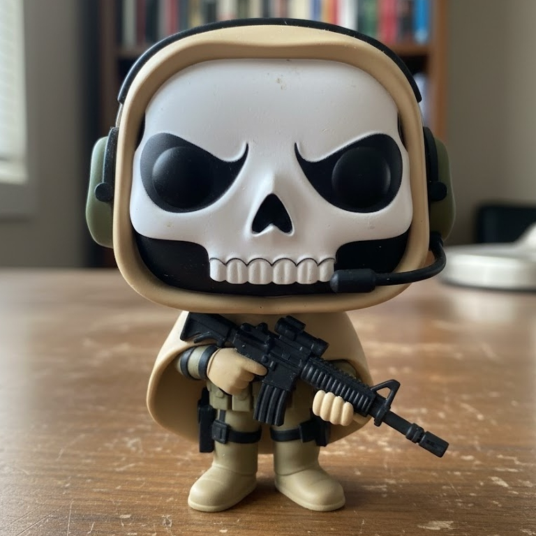 Action Figure Ghost (Call of Duty) - Colecionável Premium - Impressão 3D