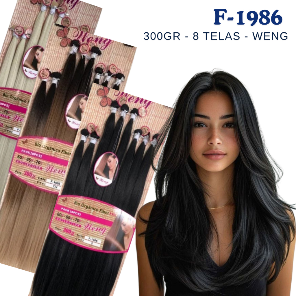 chopin1970　BIO WITH ONE βS 8本セット Cabelo Orgânico Liso 8 telas - 70cm 270 gramas - Best Premium
