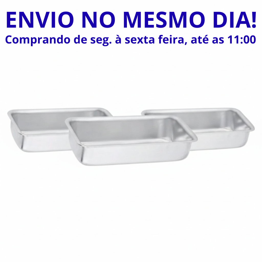 KIT 3 (TRÊS) Formas Assadeira PÃO GRANDE N°3 Caseiro Bolo In