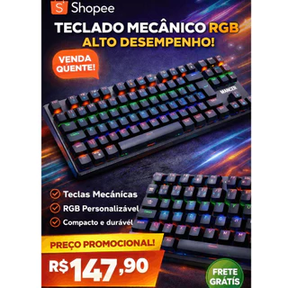 Teclado Mecanico Mancer Shade MK3, Rainbow, Switch Huano Vermelho, Preto, MCR-SHM3-RBW01RD