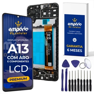 Tela A13 A135 Galaxy Compatível Samsung Display Aro e Componentes Frontal Empórido do Celular Premium + Kit ferramentas em Oferta na Shopee