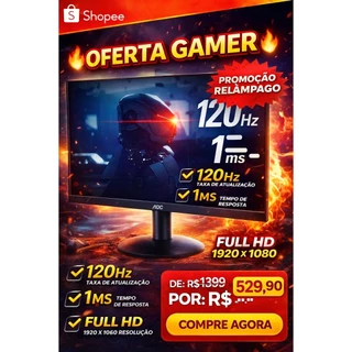 Monitor Aoc 22 120hz 1ms Gaming Hdmi 22b35hm23 Preto