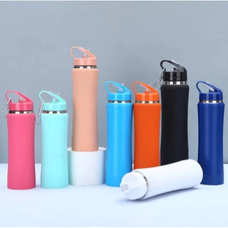 Garrafa Térmica 600ml / 750ml Com Canudo Camada Dupla Com Alça Não Vaza Bebidas Quentes E Frias