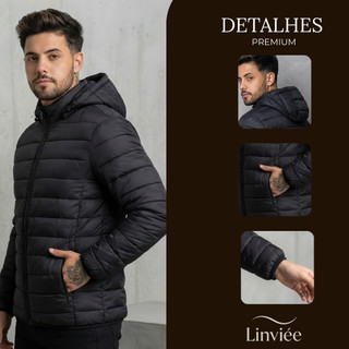 Jaqueta Puffer Bobojaco Impermeável de Frio Intenso Blusa Masculina Inverno com Capuz Removível — foto 2 — Achou Levou Brasil